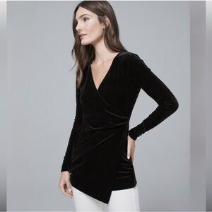 White House Black Market Black Wrap Blouse